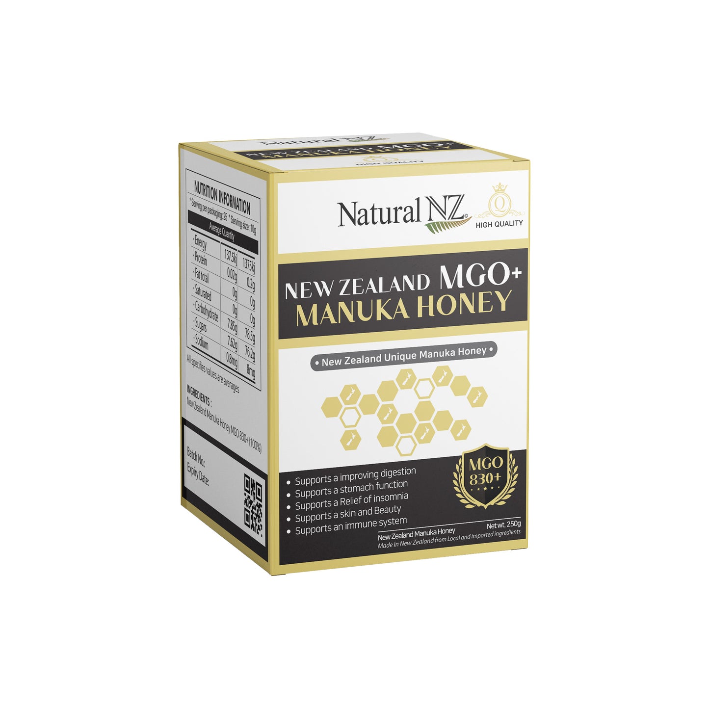 Natural NZ Manuka Honey MGO 830+ 250g