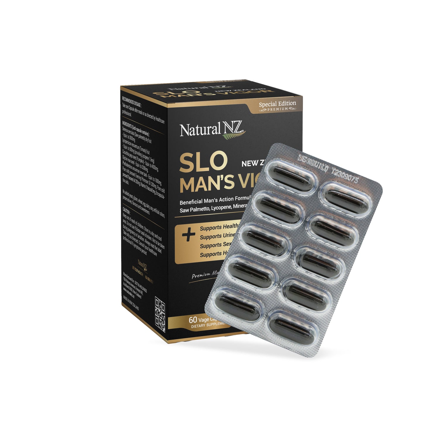 Natural NZ SLO MAN’S VIGOR 60 (SawPlametto&Lycopene) 60 Vege caps