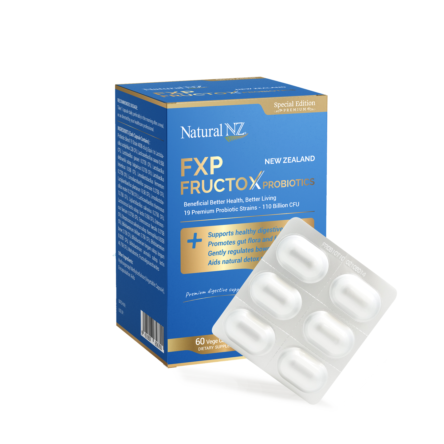 Natural NZ Fructo X Probiotics 40B 60 Vege Caps
