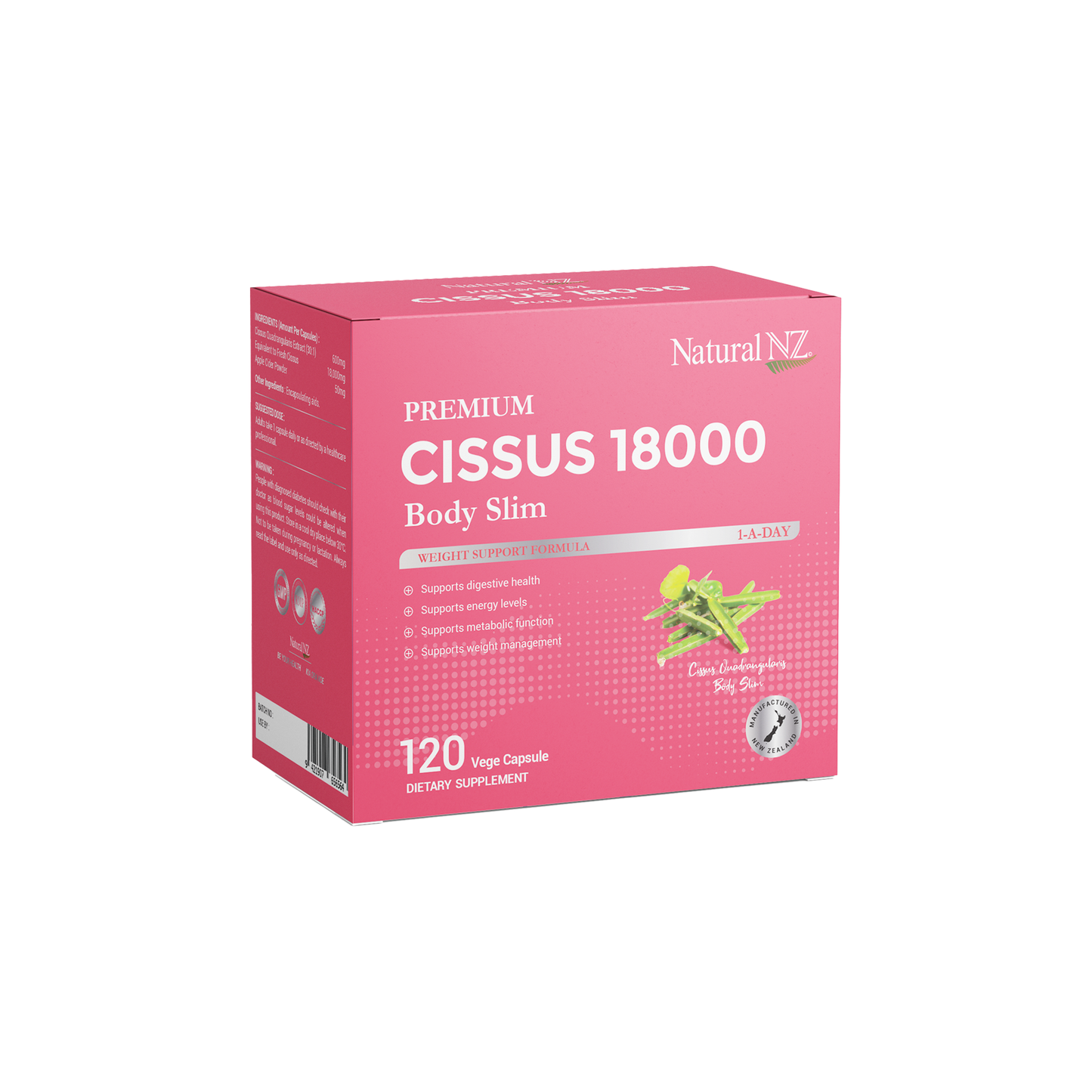 Natural NZ Cissus 18000 Body Slim 120 vege caps