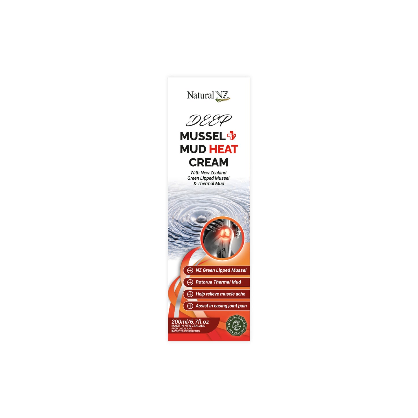 Natural NZ Mussel Mud Heat Cream 200ml