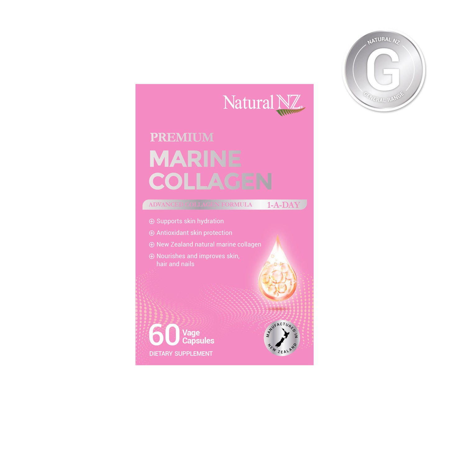 Natural NZ Premium Marine Collagen 60 Vege-Caps