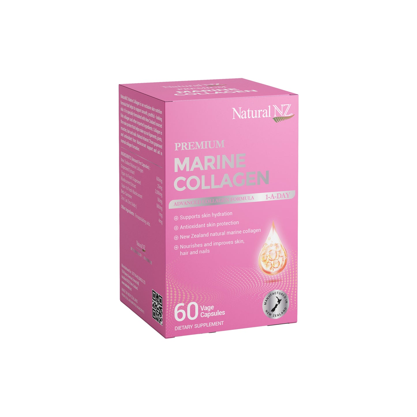 Natural NZ Premium Marine Collagen 60 Vege-Caps