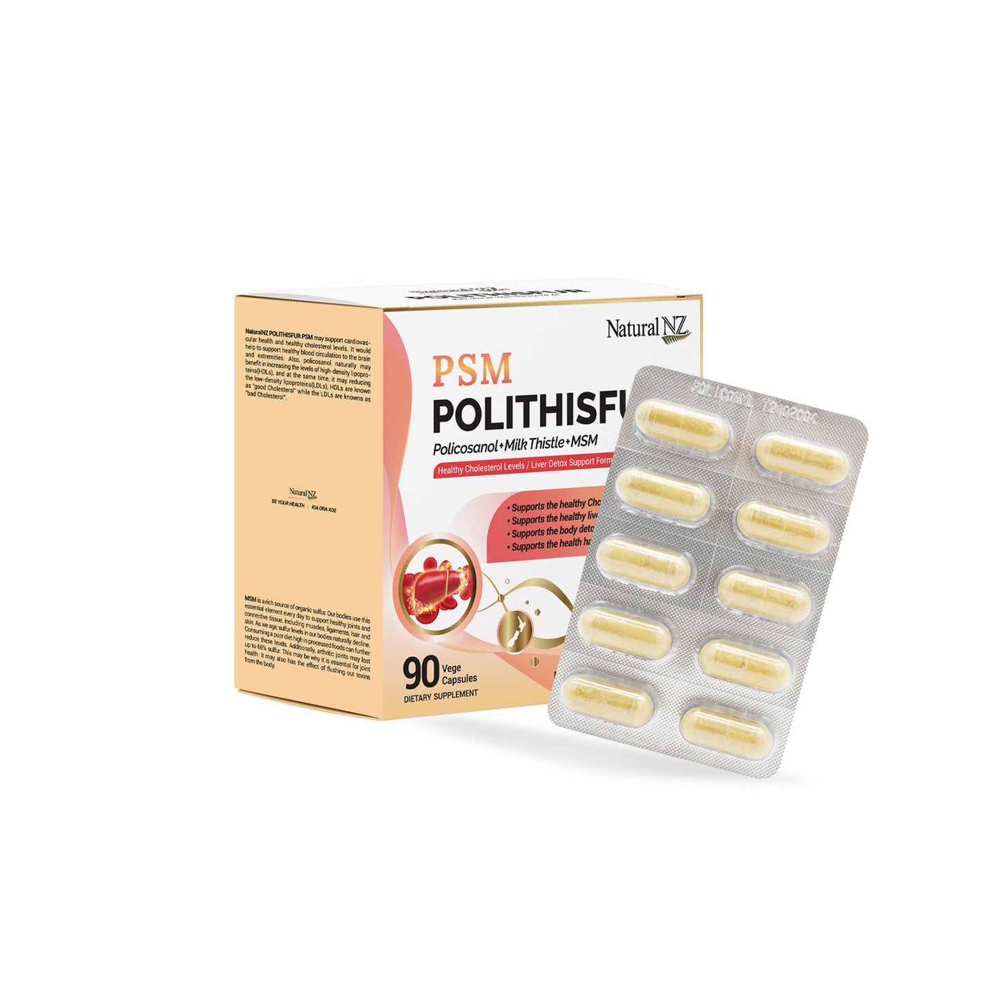 Natural NZ Polithisfur PSM 70,000mg 90 Vege Caps