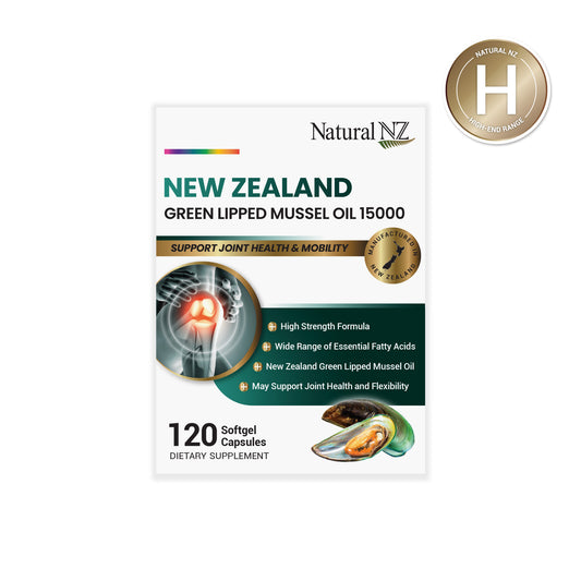 Natural NZ GLM Green Lipped Mussel Oil 15000mg 120 Softgel Caps