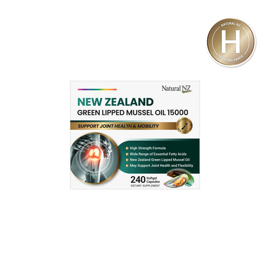 Natural NZ GLM Green Lipped Mussel Oil 15000mg 240 Softgel Caps