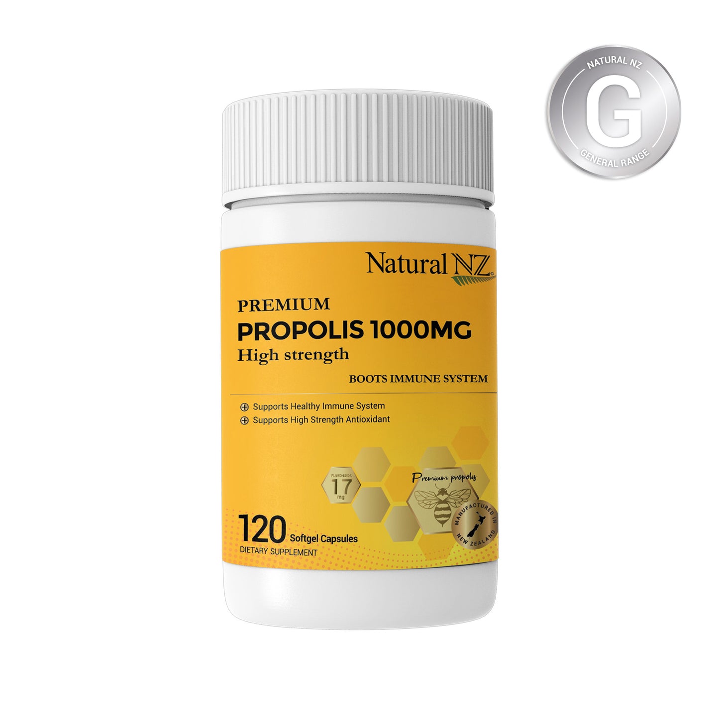 Natural NZ Propolis 1000mg 120 Softgel Caps