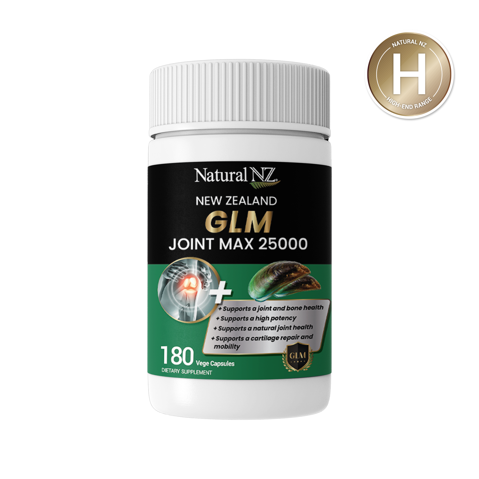 Natural NZ GLM Green Lipped Mussel 25000mg 180caps (Bottle)
