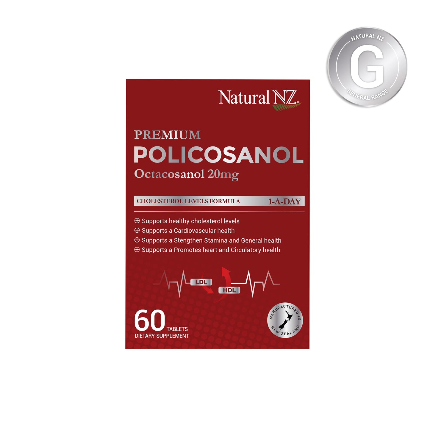 Natural NZ Policosanol 33.4mg (Otacosanol 20mg) 60 tablets